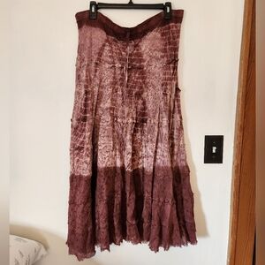 Metrowear Dark Mauve Tye Dye Teered Midi Skirt Size 38
